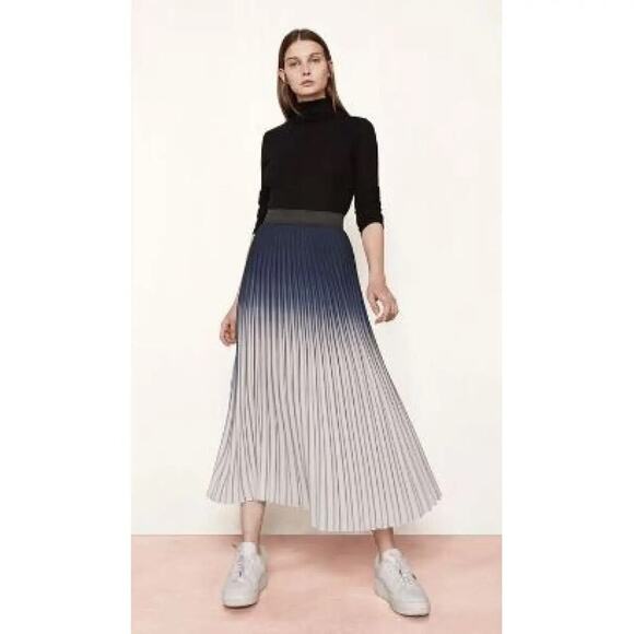 Maje Jonael Tie Dye Pleated Midi Skirt Multicolor Womens 3 US L